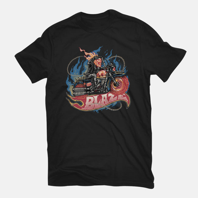 Blazing Skull-Womens-Basic-Tee-glitchygorilla