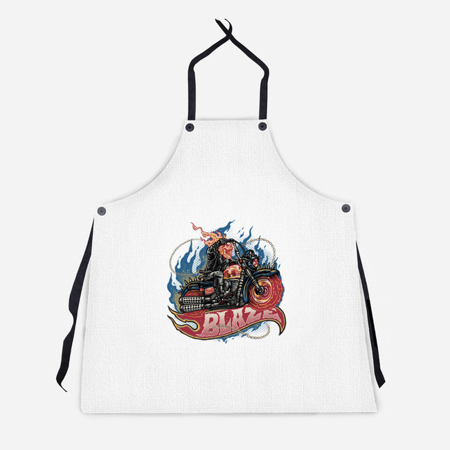 Blazing Skull-Unisex-Kitchen-Apron-glitchygorilla