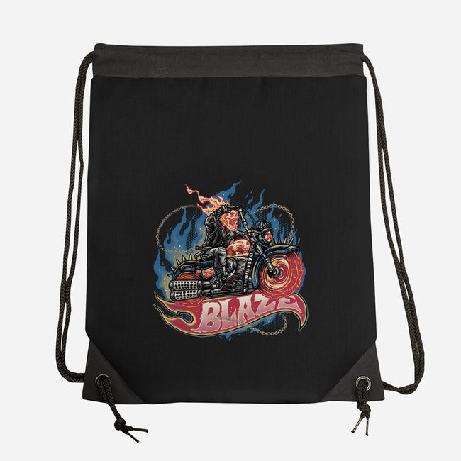 Blazing Skull-None-Drawstring-Bag-glitchygorilla