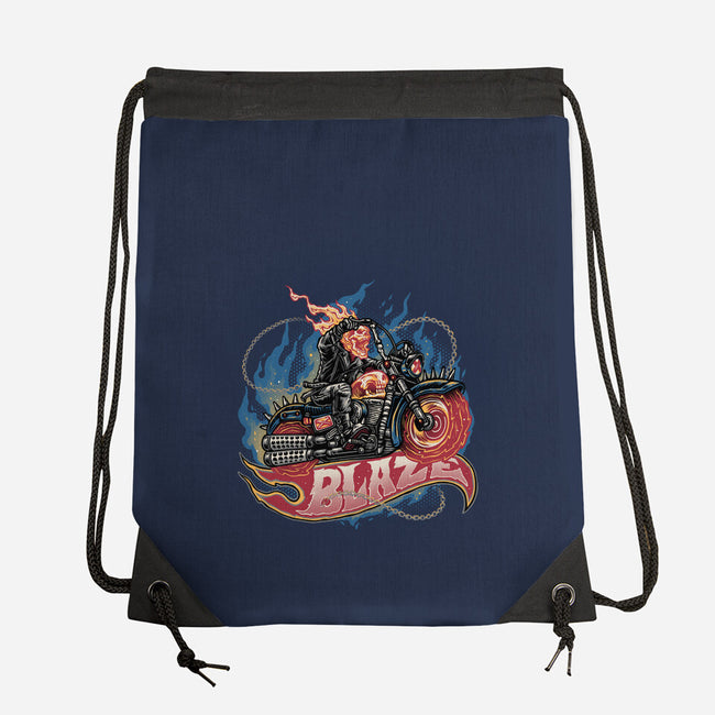 Blazing Skull-None-Drawstring-Bag-glitchygorilla