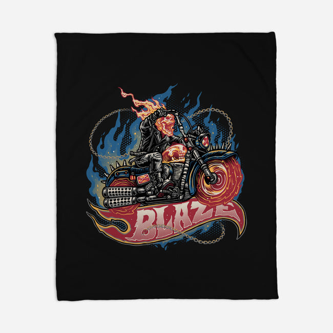 Blazing Skull-None-Fleece-Blanket-glitchygorilla