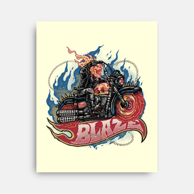 Blazing Skull-None-Stretched-Canvas-glitchygorilla