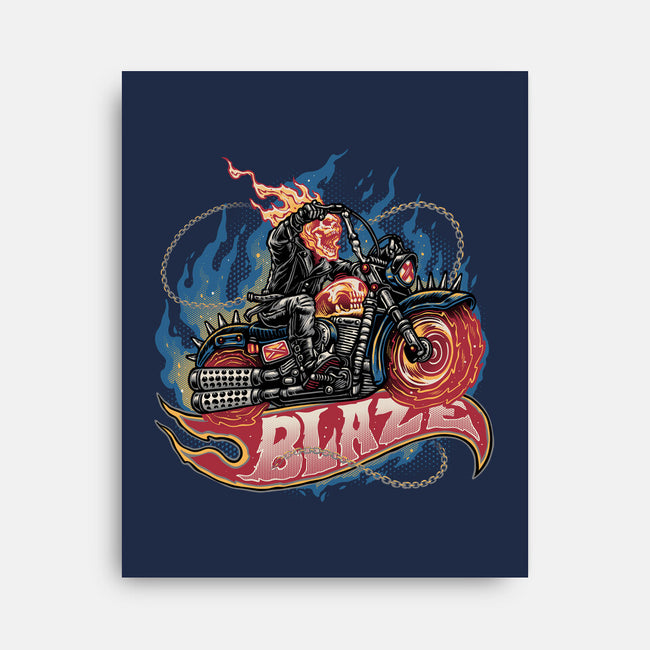 Blazing Skull-None-Stretched-Canvas-glitchygorilla