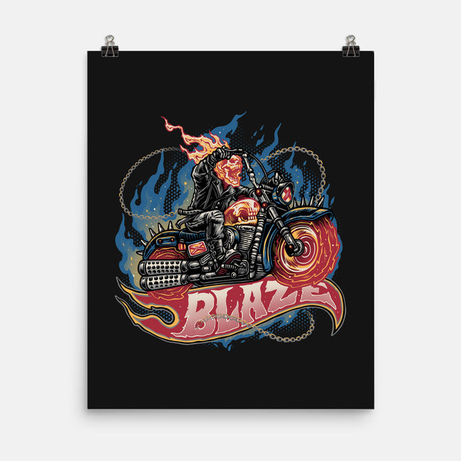 Blazing Skull-None-Matte-Poster-glitchygorilla