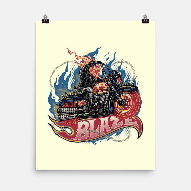 Blazing Skull-None-Matte-Poster-glitchygorilla