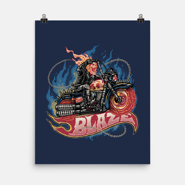 Blazing Skull-None-Matte-Poster-glitchygorilla