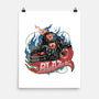 Blazing Skull-None-Matte-Poster-glitchygorilla