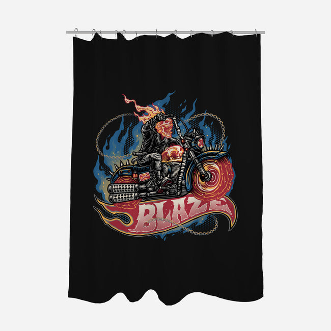Blazing Skull-None-Polyester-Shower Curtain-glitchygorilla