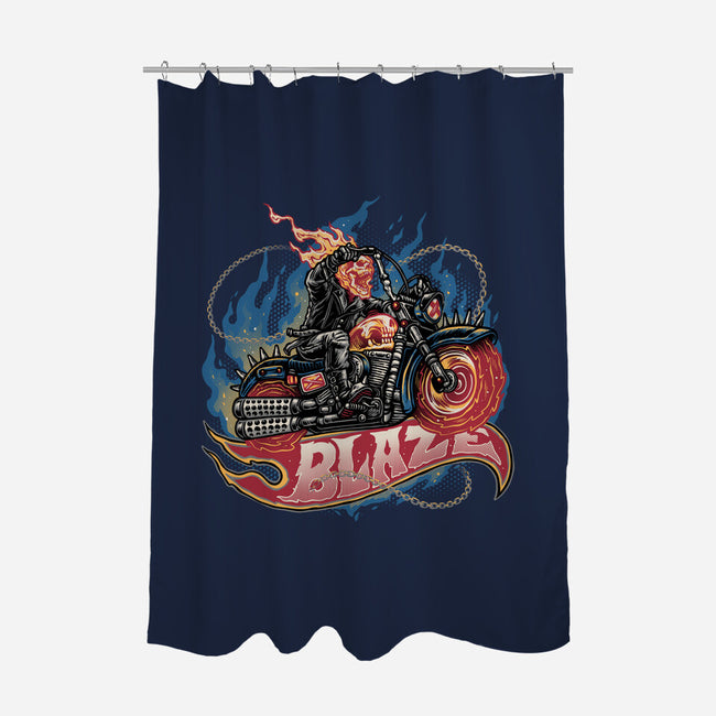 Blazing Skull-None-Polyester-Shower Curtain-glitchygorilla