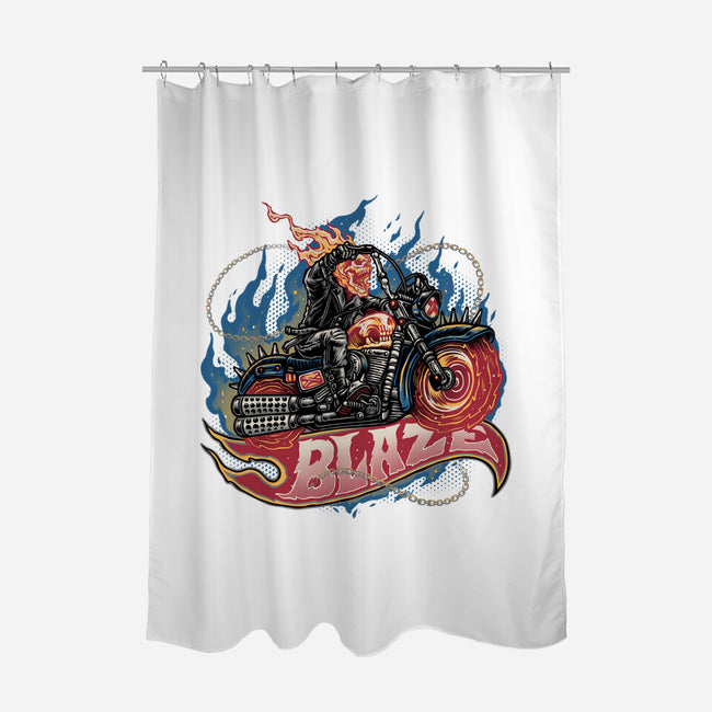 Blazing Skull-None-Polyester-Shower Curtain-glitchygorilla