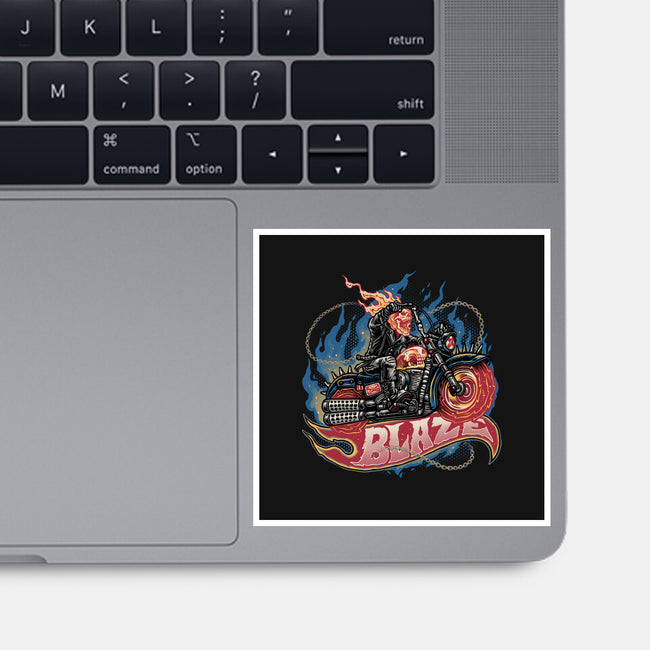 Blazing Skull-None-Glossy-Sticker-glitchygorilla