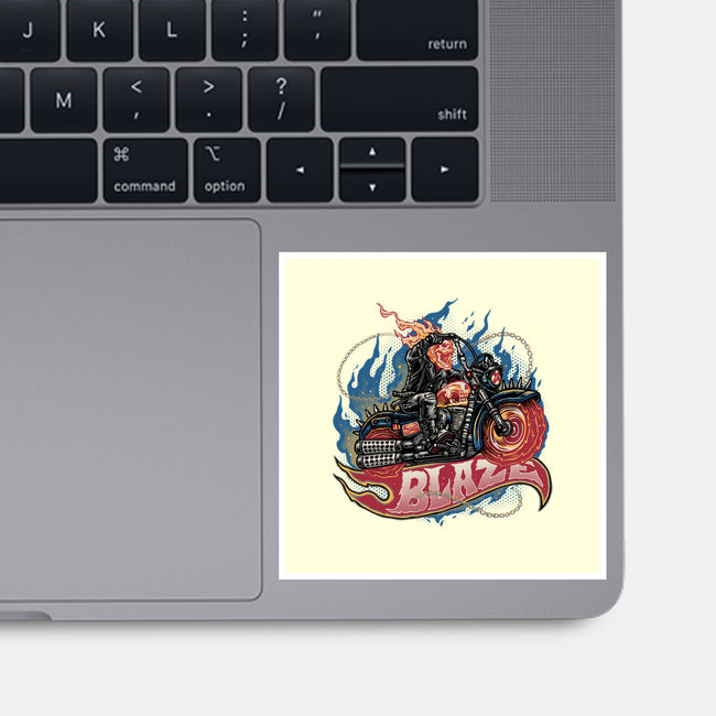 Blazing Skull-None-Glossy-Sticker-glitchygorilla