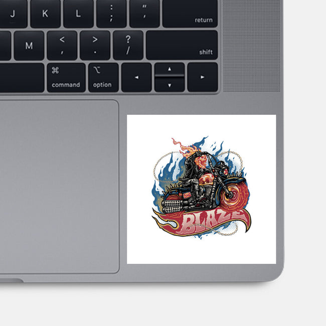 Blazing Skull-None-Glossy-Sticker-glitchygorilla