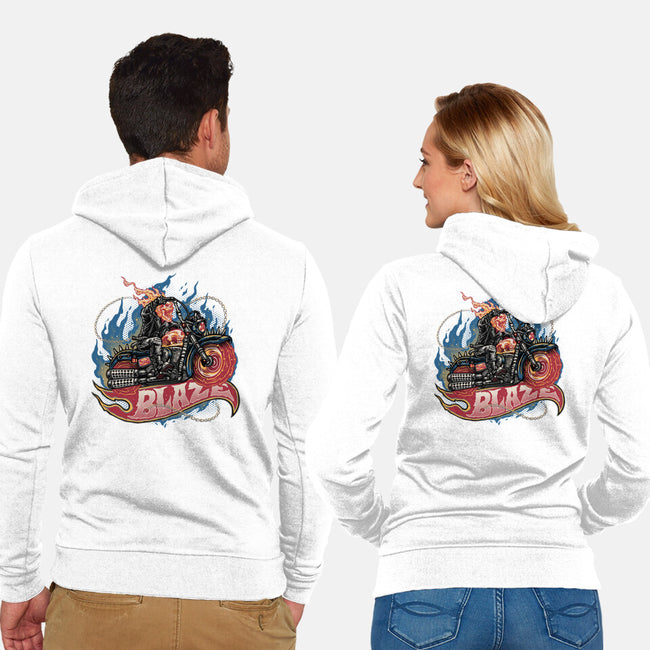 Blazing Skull-Unisex-Zip-Up-Sweatshirt-glitchygorilla