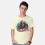 Blazing Skull-Mens-Basic-Tee-glitchygorilla