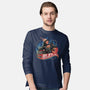 Blazing Skull-Mens-Long Sleeved-Tee-glitchygorilla
