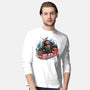 Blazing Skull-Mens-Long Sleeved-Tee-glitchygorilla