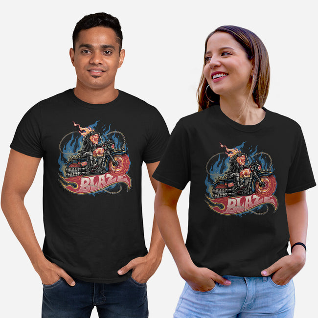 Blazing Skull-Unisex-Basic-Tee-glitchygorilla