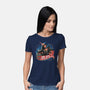 Blazing Skull-Womens-Basic-Tee-glitchygorilla
