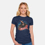 Blazing Skull-Womens-Fitted-Tee-glitchygorilla