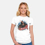 Blazing Skull-Womens-Fitted-Tee-glitchygorilla
