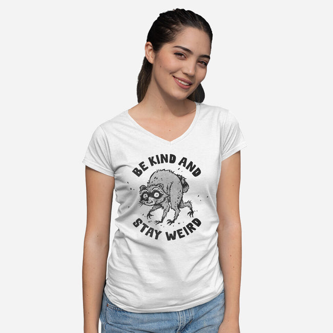 Be Kind And Stay Weird-Womens-V-Neck-Tee-kg07