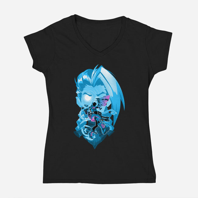 Jinx 2XKO-Womens-V-Neck-Tee-hypertwenty