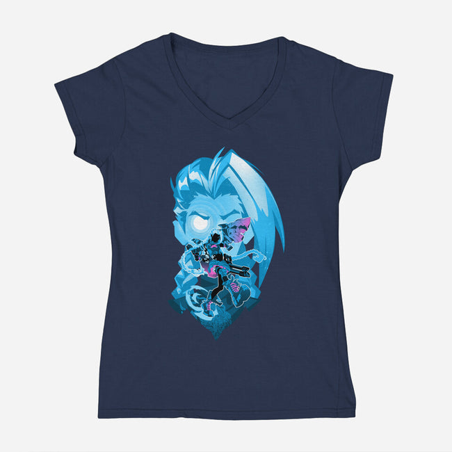 Jinx 2XKO-Womens-V-Neck-Tee-hypertwenty