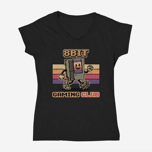 8bit Gaming Club-Womens-V-Neck-Tee-OPIPPI