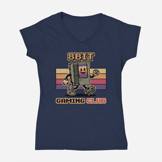 8bit Gaming Club-Womens-V-Neck-Tee-OPIPPI