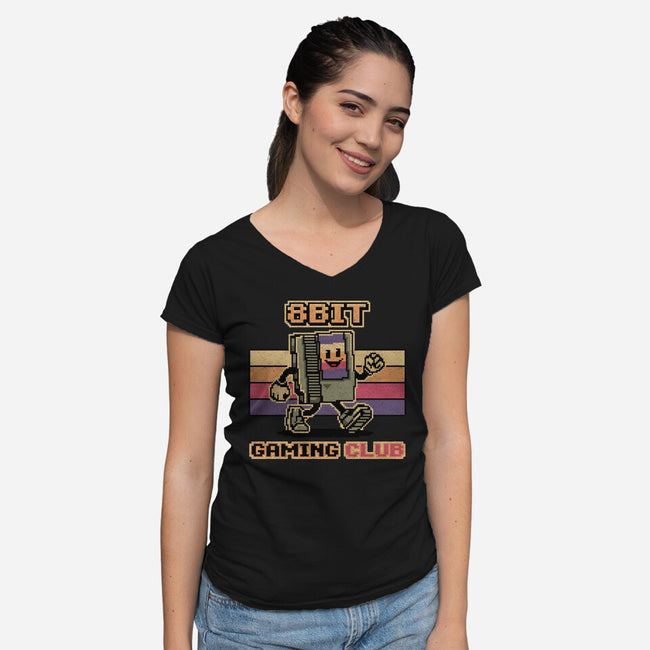 8bit Gaming Club-Womens-V-Neck-Tee-OPIPPI