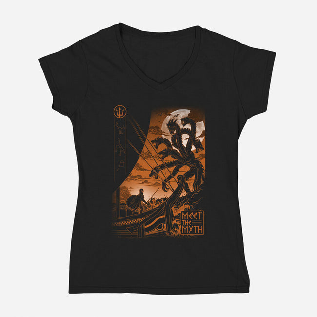 Meet The Myth-Womens-V-Neck-Tee-silentOp