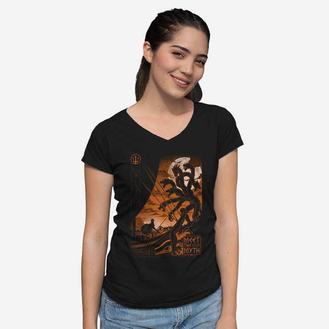 Meet The Myth-Womens-V-Neck-Tee-silentOp