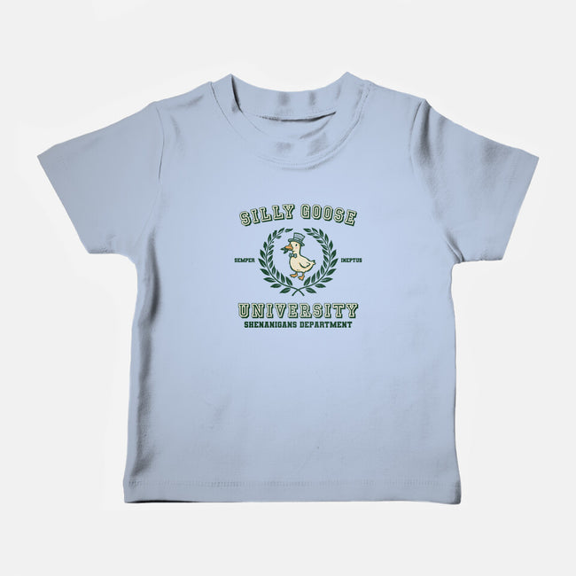 Silly Goose University-Baby-Basic-Tee-kg07
