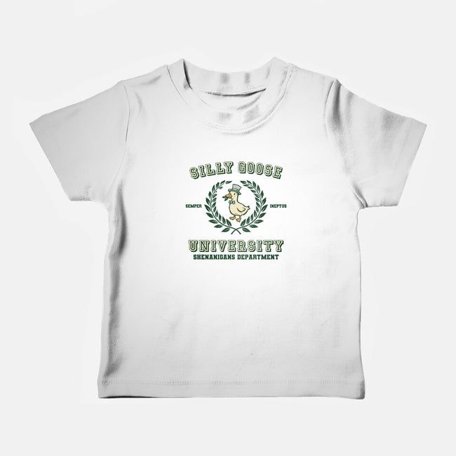Silly Goose University-Baby-Basic-Tee-kg07