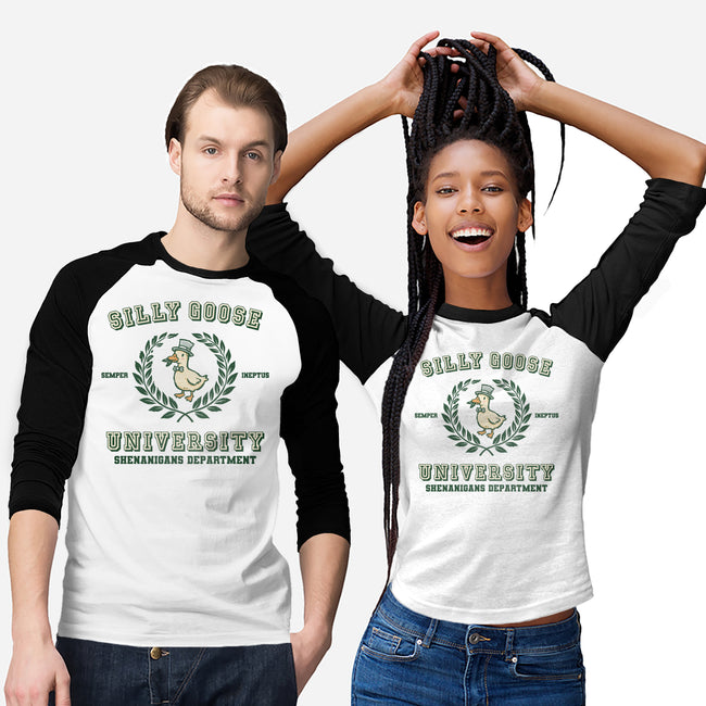 Silly Goose University-Unisex-Baseball-Tee-kg07
