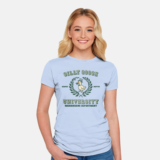 Silly Goose University-Womens-Fitted-Tee-kg07