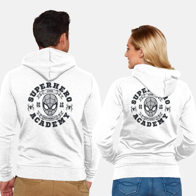 Superhero Academy-Unisex-Zip-Up-Sweatshirt-teesgeex