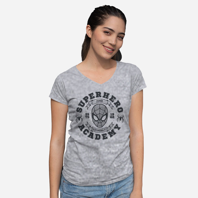 Superhero Academy-Womens-V-Neck-Tee-teesgeex