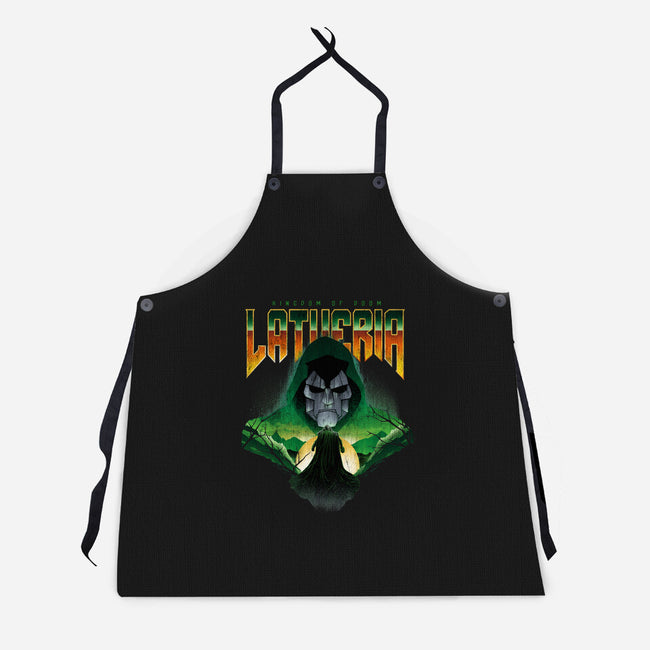 Visit Latveria-Unisex-Kitchen-Apron-dandingeroz