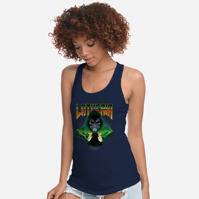 Visit Latveria-Womens-Racerback-Tank-dandingeroz