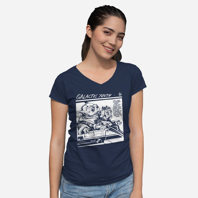 Galactic Youth-Womens-V-Neck-Tee-CappO