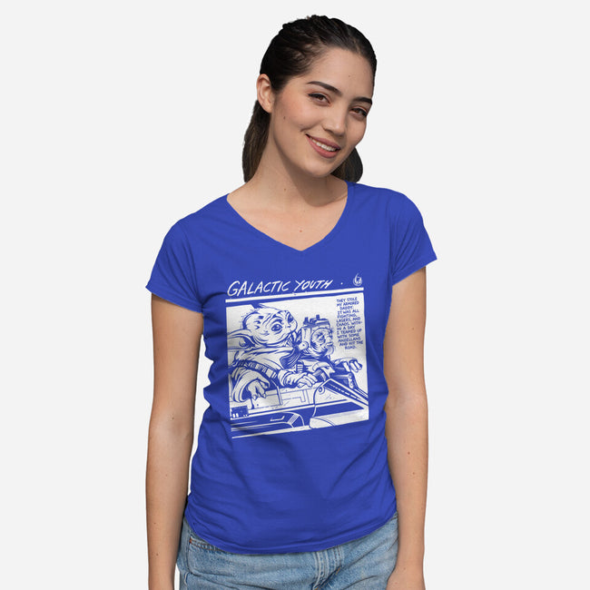 Galactic Youth-Womens-V-Neck-Tee-CappO