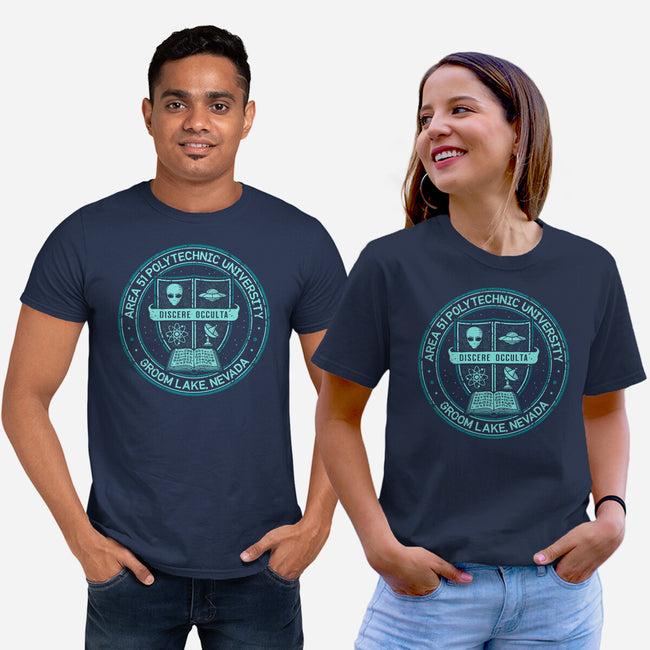 Area 51 University-Unisex-Basic-Tee-retrodivision