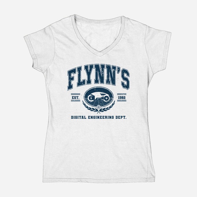 Flynn's Engineering Dept-Womens-V-Neck-Tee-retrodivision