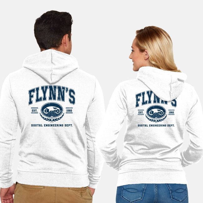 Flynn's Engineering Dept-Unisex-Zip-Up-Sweatshirt-retrodivision