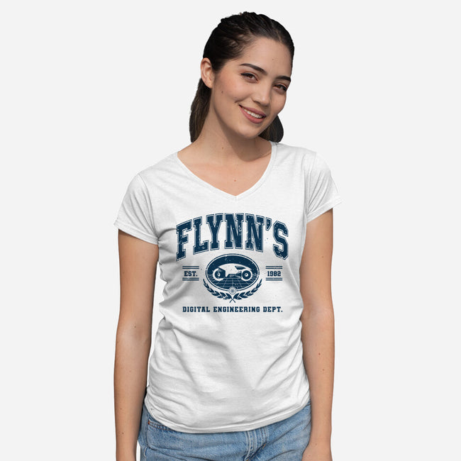 Flynn's Engineering Dept-Womens-V-Neck-Tee-retrodivision