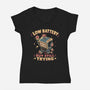 Low Battery But Still Trying-Womens-V-Neck-Tee-naomori
