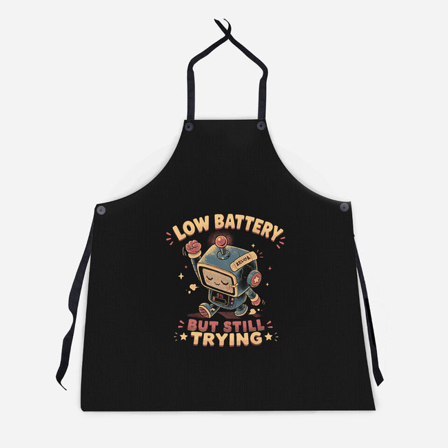 Low Battery But Still Trying-Unisex-Kitchen-Apron-naomori
