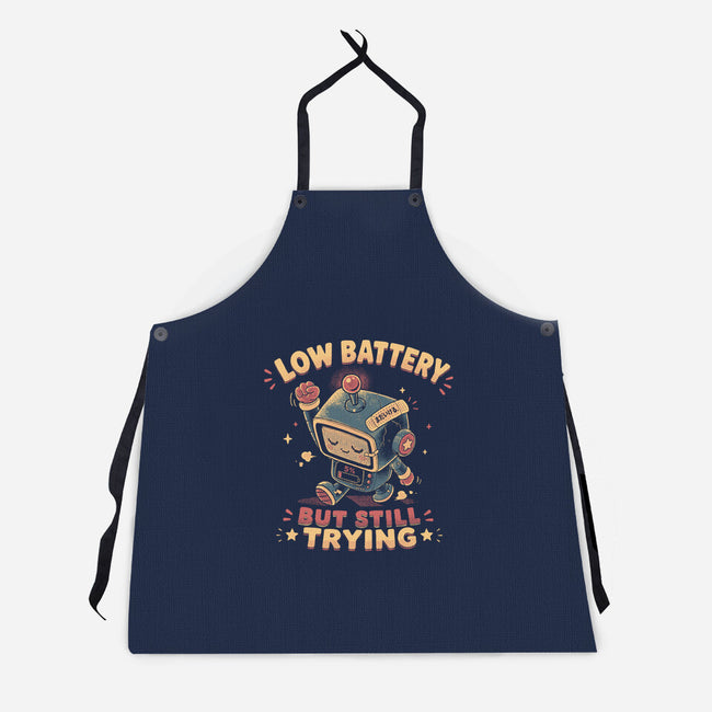 Low Battery But Still Trying-Unisex-Kitchen-Apron-naomori